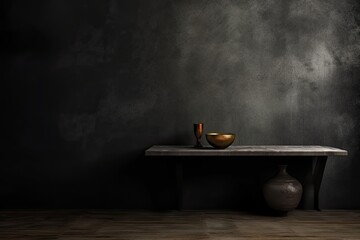 Clean and Modern: Empty Table in Front of Dark Background (Generative AI)