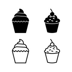 Cup cake icon vector. cake icon. bakery. muffin
