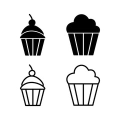 Cup cake icon vector. cake icon. bakery. muffin