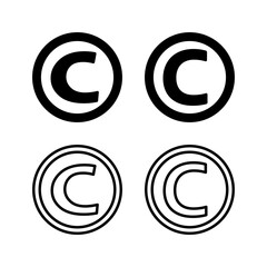 Copyright icon vector. copyright symbol