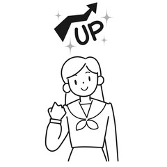 成績が上がって喜ぶ女子高生