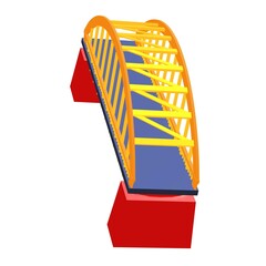 Bridge connection structure. 3d render illustration.
