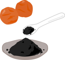 梅干しの黒焼きの粉末