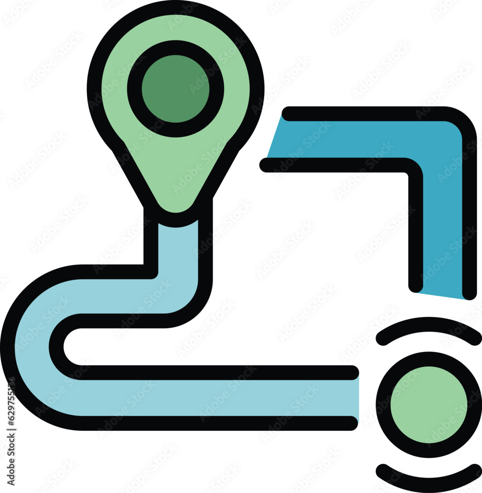 Wall mural city store route icon outline vector. shop map. supermarket gps color flat - Wall murals