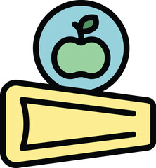 Preschool education icon outline vector. School teacher. Class kids color flat