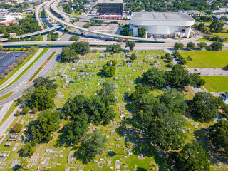 Aerial photo St Michaels Cemetery Pensacola Florida