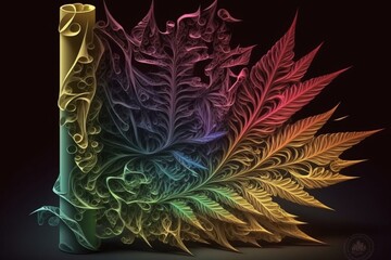 Stunning depiction of cannabis joints. Generative AI