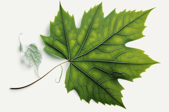 A Transparent Vine Leaf On A White Background In Png Format. Generative AI