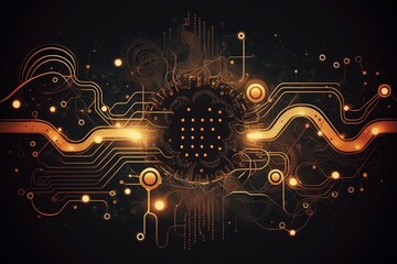 Technology connection concept background. Generative AI