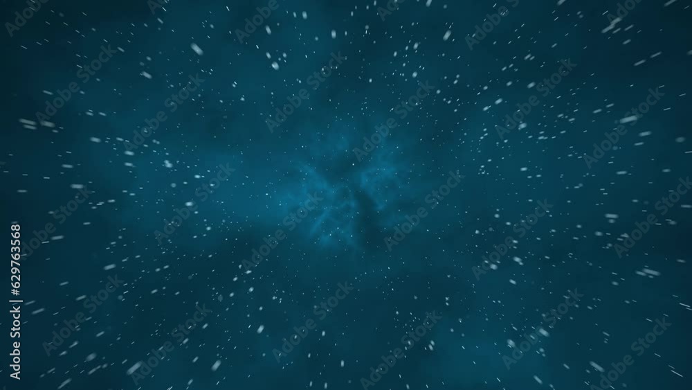 Wall mural 4k 3d animation of flying through glowing nebulae and stars space travel through a cluster of stars 