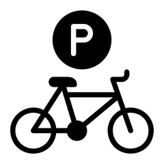 bike parking glyph icon