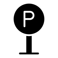 parking sign glyph icon