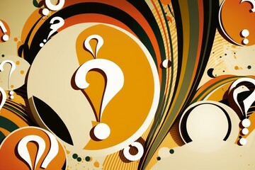 Abstract backdrop with question marks. Generative AI