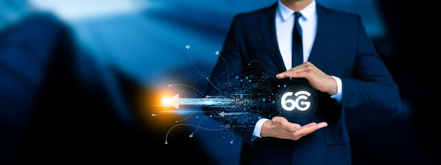 6G Technology High-speed internet connection concept.