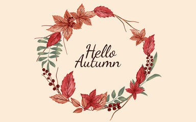 watercolor leaves background for autumn celebration
