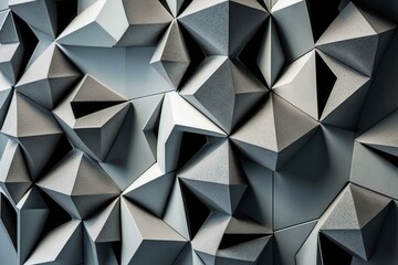 3D concrete wall with diamond-shaped blocks creating a futuristic, semi-glossy mosaic pattern. Generative AI