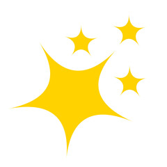 sparkle icon yellow light element, Sparkling stars ornament yellow light design transparent background