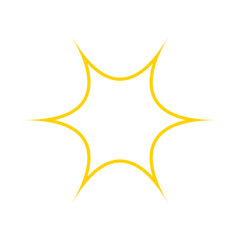 line sparkling icon design element, Sparkling stars ornament yellow design template