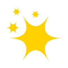 sparkling icon design element, Sparkling stars ornament yellow design template