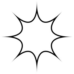 line shape sun icon set design element cartoon element Sparkling sun ornament black design template