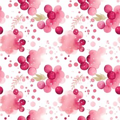 Berry Pattern. Seamless pattern with bright watercolor berries. Use as a print on fabric, packaging, design of postcards.
