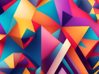 A colorful background with a blue triangle and the word pyramid on it.