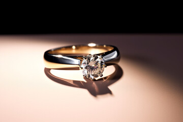 Diamond Ring on a plain background