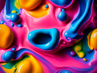 Colorful water crown splash photography