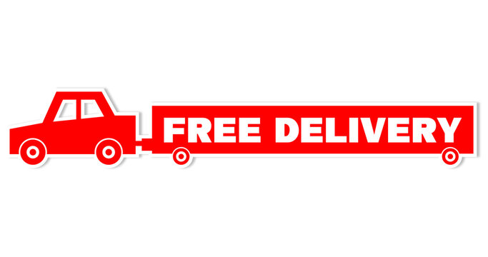 free delivery sticker illustration