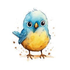 Fototapeta premium A vibrant blue and yellow bird with captivating eyes