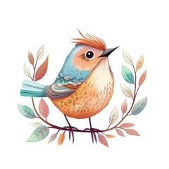 A colorful bird perched on a vibrant branch surrounded by lush green leaves