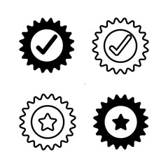 tanda bintang empat lingkaran dalam warna hitam