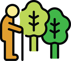 Walking park icon outline vector. Clinic care. Hospital care color flat