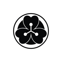 Japanese Kamon icon design. isolated on white background. vector illustration