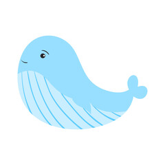 Baby boy shower design element with blue color isolated on white background. Illustration for a little newborn boy. 