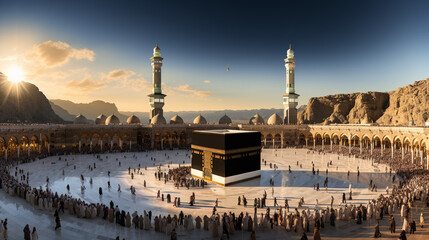 Fototapeta na wymiar the beautiful view of the city of Mecca and also the place of worship of the Kaaba