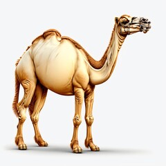 A realistic design of camel on the plain white background