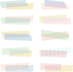 Obraz premium Illustration set of watermark masking tape / frame / tape / fashionable / pastel color