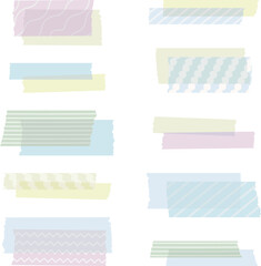 Illustration set of watermark masking tape / frame / tape / fashionable /blue color