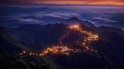 Keuken spatwand met foto The majestic Great Wall of China illuminated at night © pham