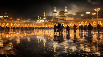 the beautiful view of the city of Mecca and also the place of worship of the Kaaba