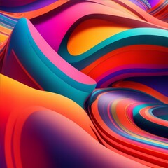 Abstract 3D Render Colourful Background