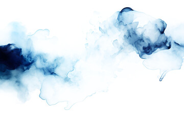 Fototapeta na wymiar blue smoke watercolor abstract blue liquid Acrylic colors and ink in water, isolated on white and transparent background, ai generate