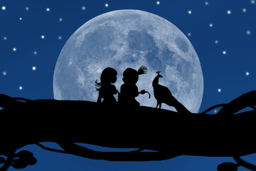 Radha krishna janmashtami background art