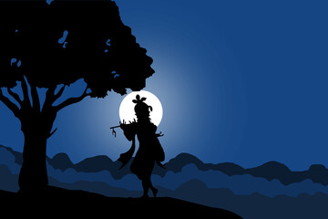 Radha krishna janmashtami background art