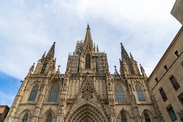Fototapeta na wymiar The Cathedral of Barcelona in Barcelona, Spain