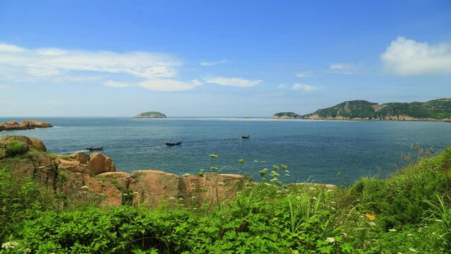 Time lapse of Gouqi island in Zhoushan Archipelago, Zhejiang province, China.