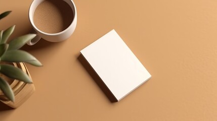 Blank white business card mockup Generative AI