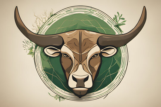 a Graphic of Taurus, Zodiac Illustration