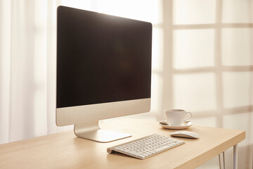 computer on working table